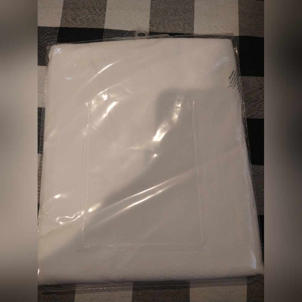 Shower curtain. White cloth. New